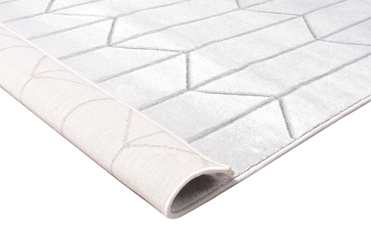 Tappeto moderno grigio con motivo geografico ARROWS