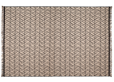 Tappeto moderno naturale con motivo grafico nero 160 x 230 cm ETNICA