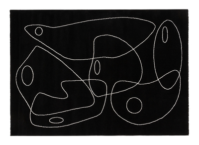 Tappeto nero motivo line art 160x230 cm ARTISTE