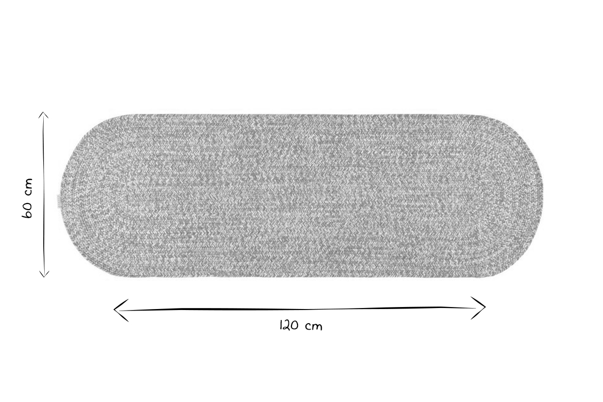 Tappeto ovale chin beige e cru 120 x 60 cm HEATHER