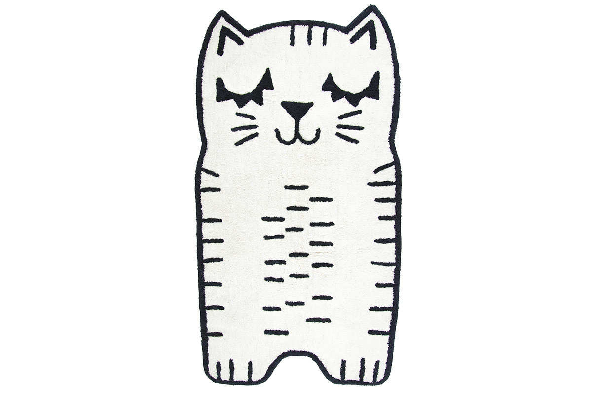 Tappeto per bambini forma di gatto in cotone 80x150 cm CHARLI