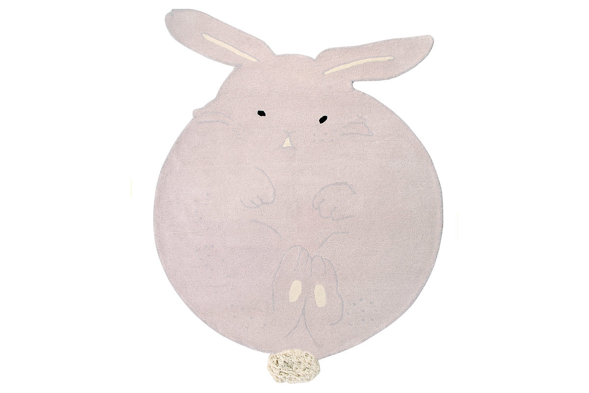Tappeto per bambino grigio chiaro 150x160cm BUNNY