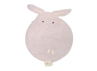 Tappeto per bambino grigio chiaro 150x160cm BUNNY