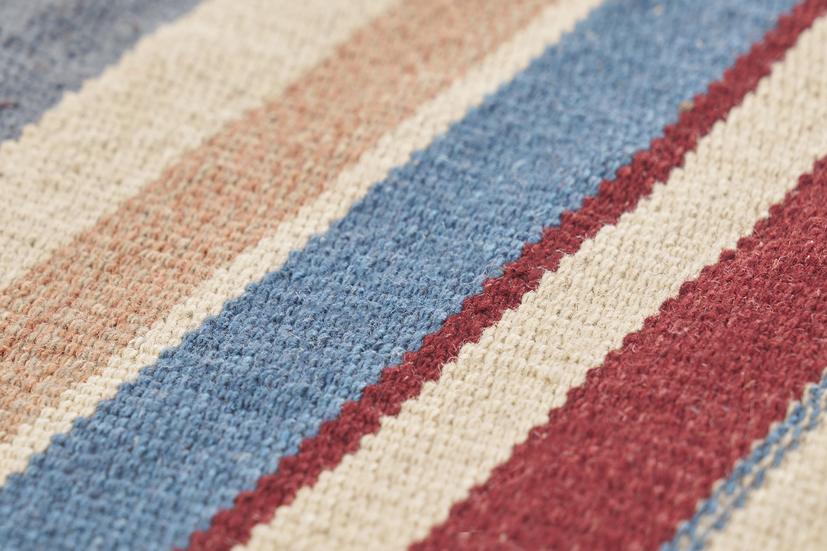 Tappeto rettangolare a righe multicolore in cotone 60 x 120 cm SUPLA