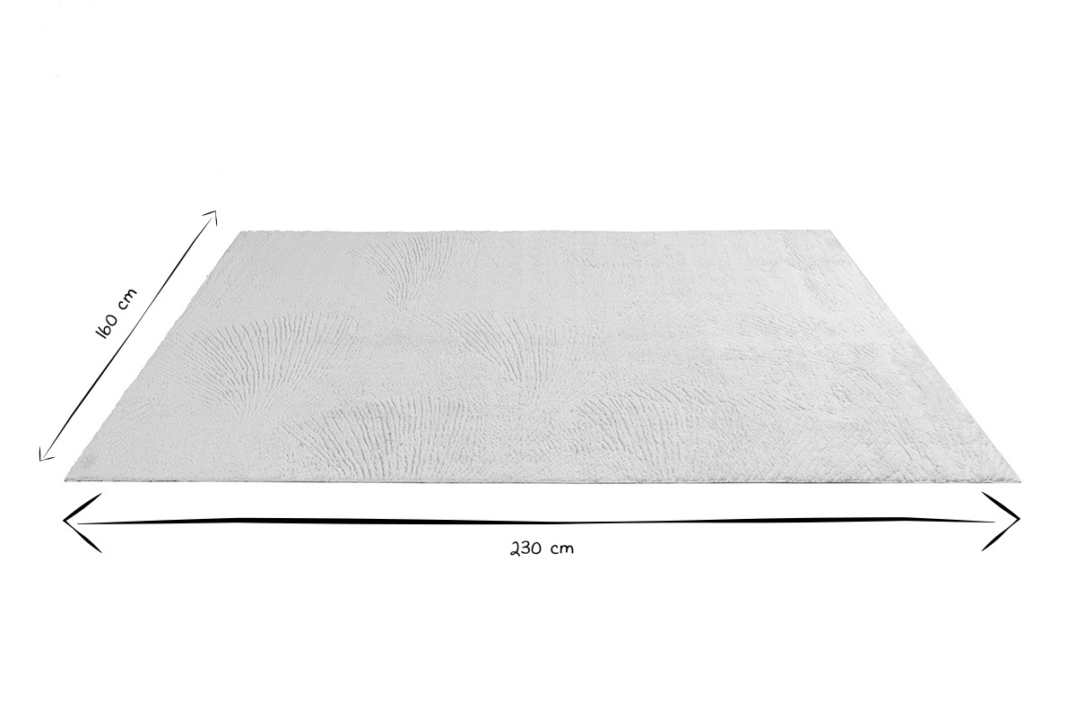 Dimensioni del tappeto rettangolare SISSI in bianco e nero, 160 cm x 230 cm.