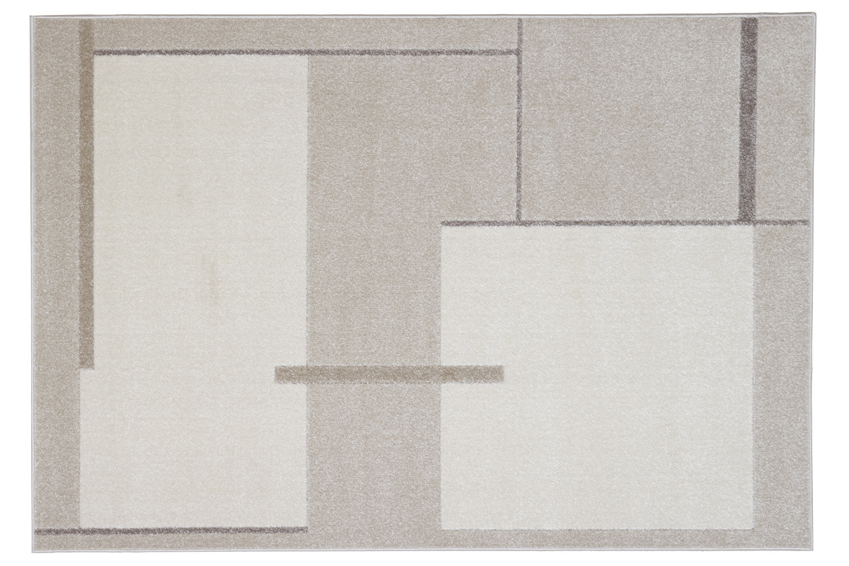 Tappeto rettangolare beige con motivi 150 x 220 cm IRENE