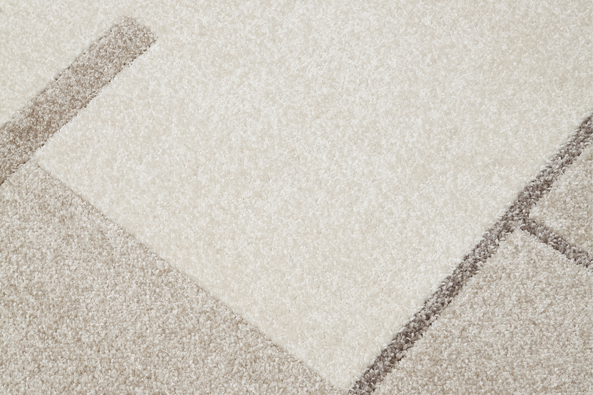 Tappeto rettangolare beige con motivi 150 x 220 cm IRENE
