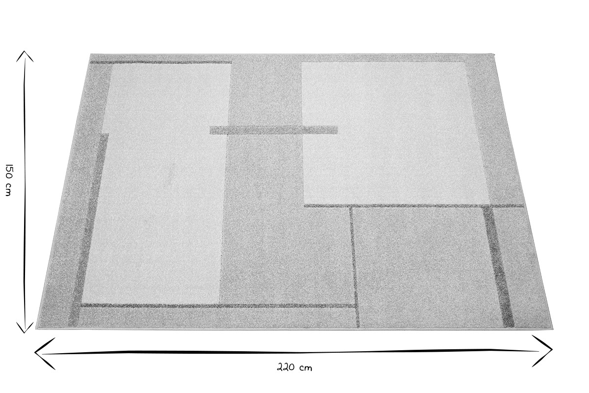 Tappeto rettangolare beige con motivi 150 x 220 cm IRENE