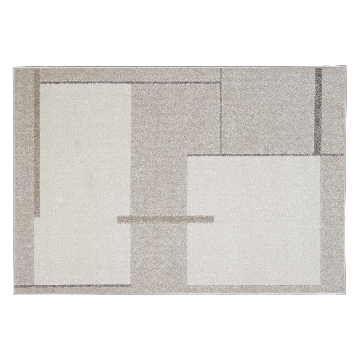 Tappeto rettangolare beige con motivi 150 x 220 cm IRENE
