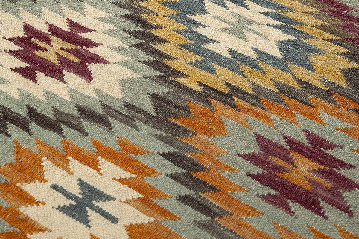 Tappeto berbero multicolore IZMIR, motivi a rombi, vista ravvicinata.