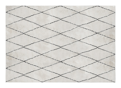 Tappeto rettangolare con motivi a losanghe neri 200 x 300 cm SILAN