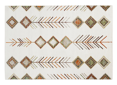 Tappeto rettangolare con motivi berberi multicolori 160 x 230 cm SPELL