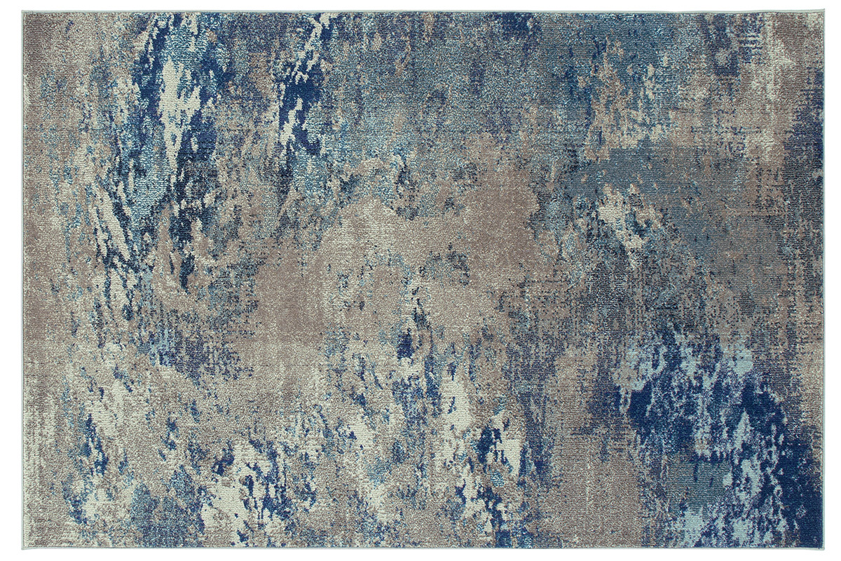 Tappeto rettangolare con motivo astratto blu 160 x 230 cm CAPS
