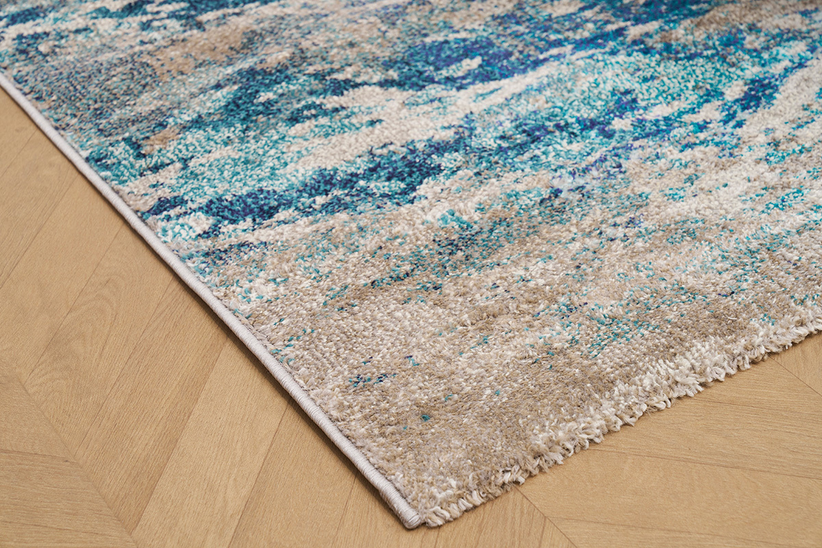 Tappeto rettangolare con motivo astratto blu 160 x 230 cm CAPS