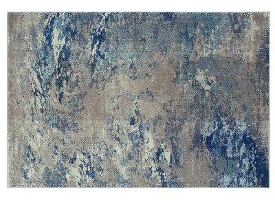 Tappeto rettangolare con motivo astratto blu 160 x 230 cm CAPS