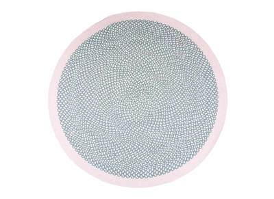Tappeto rotondo in cotone rosa e grigio 120 cm BRENDA