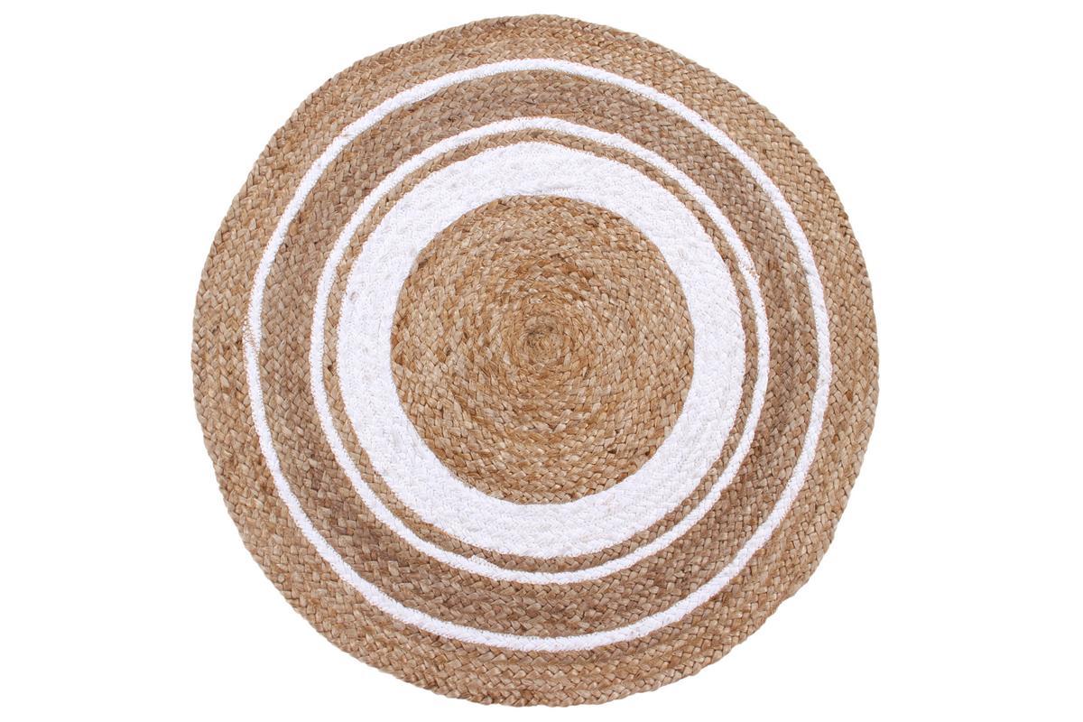 Tappeto rotondo in juta naturale tessuto a mano D120 cm SANTO