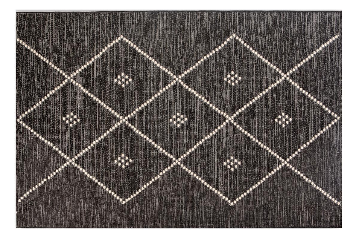 Tappeto / Scendiletto per interno ed esterno nero e bianco 60 x 110 cm ASMA