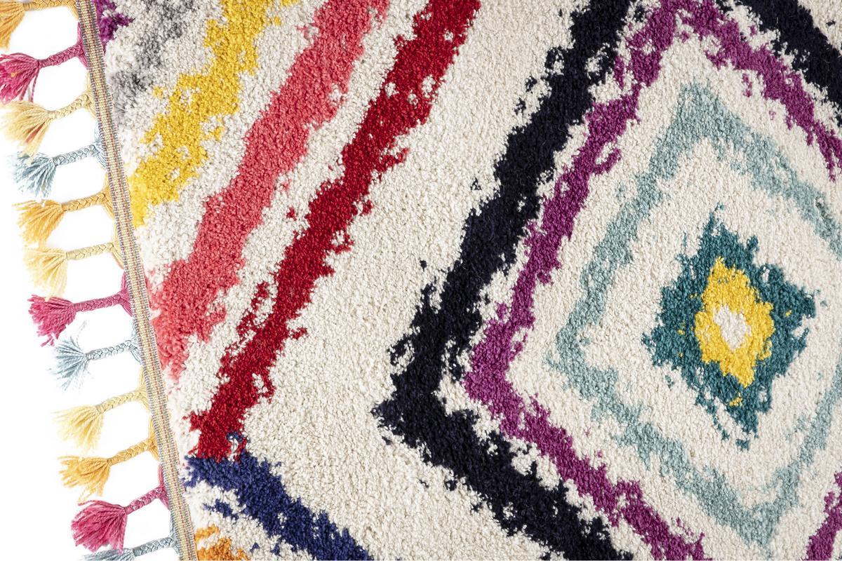 Tappeto stile berbero con nappe multicolore 160 x 230 cm JEMAA