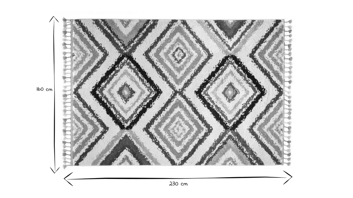 Tappeto stile berbero con nappe multicolore 160 x 230 cm JEMAA