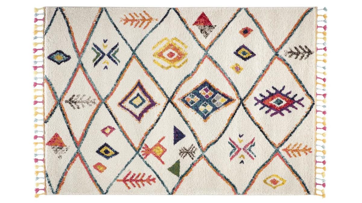 Tappeto stile berbero con nappe multicolore 160 x 230 cm MEDINA