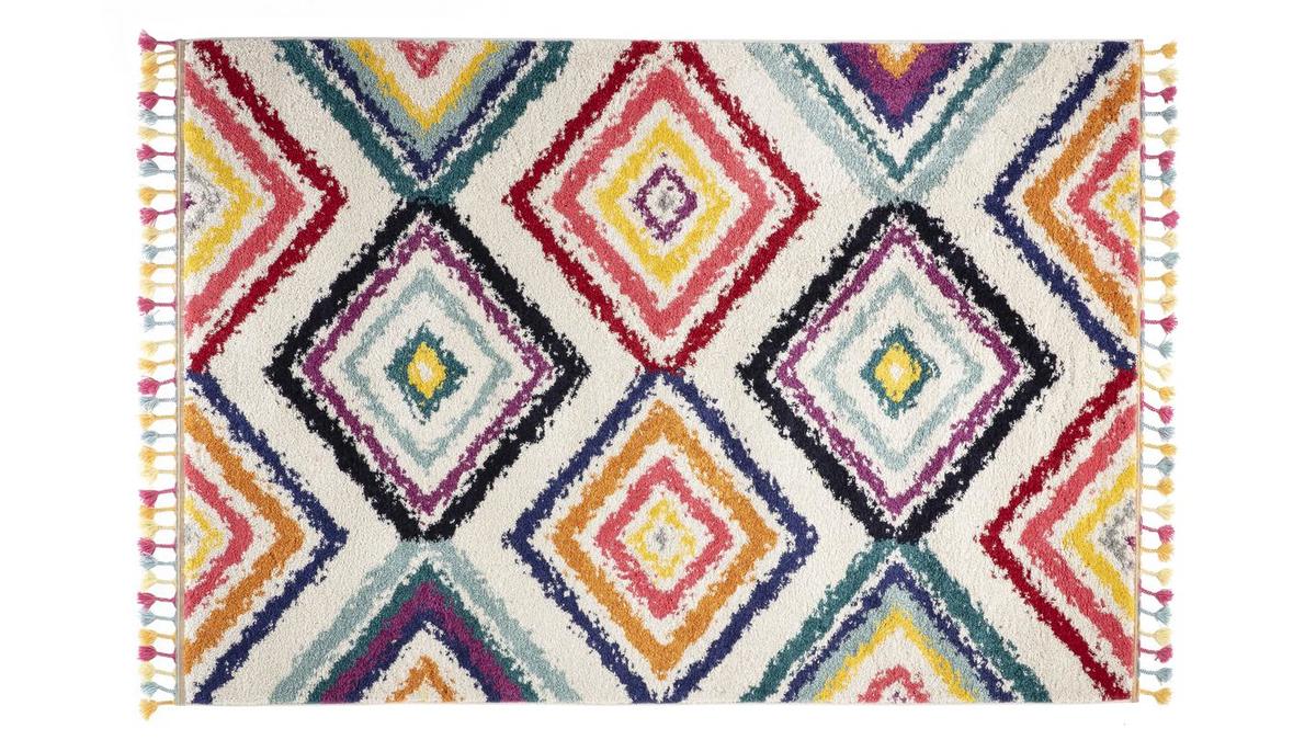 Tappeto stile berbero con nappe multicolore 200 x 290 cm JEMAA