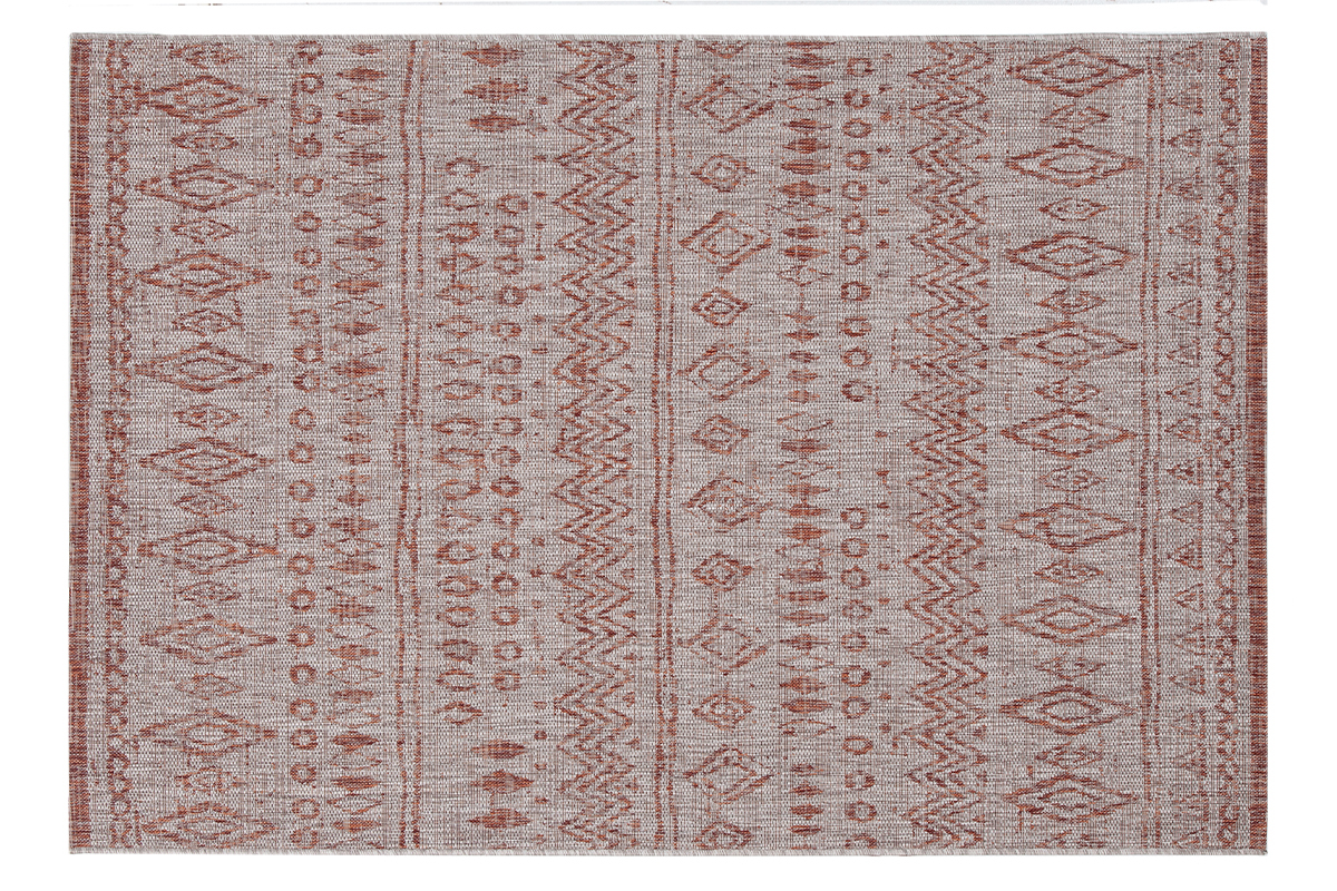 Tappeto stile berbero grigio e rosso 160 x 230 cm MEA