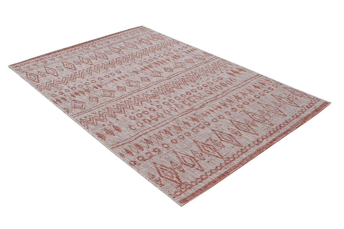 Tappeto stile berbero grigio e rosso 160 x 230 cm MEA