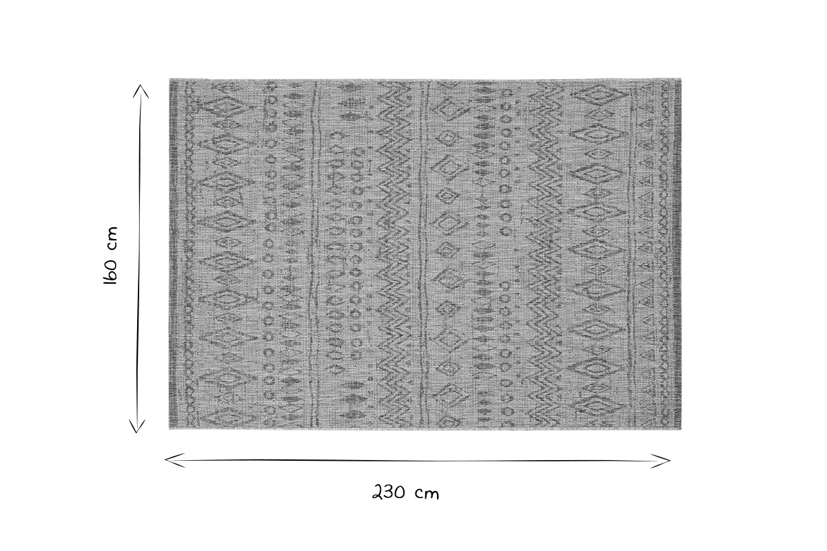Tappeto stile berbero grigio e rosso 160 x 230 cm MEA