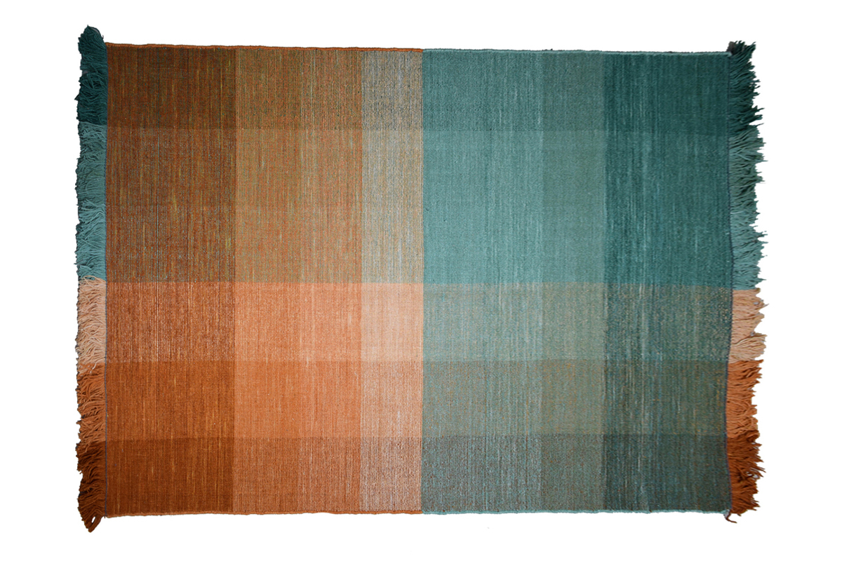 Tappeto tessuto a mano blu e arancione 160 x 230 cm MARLEY