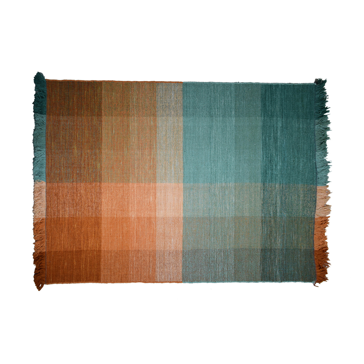 Tappeto tessuto a mano blu e arancione 160 x 230 cm MARLEY