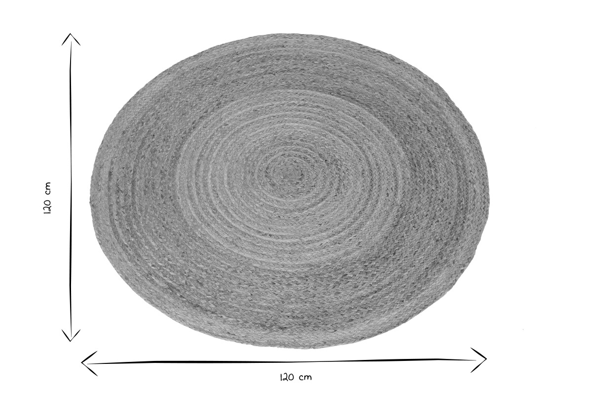 Tappeto tondo in iuta naturale D120 cm MATA
