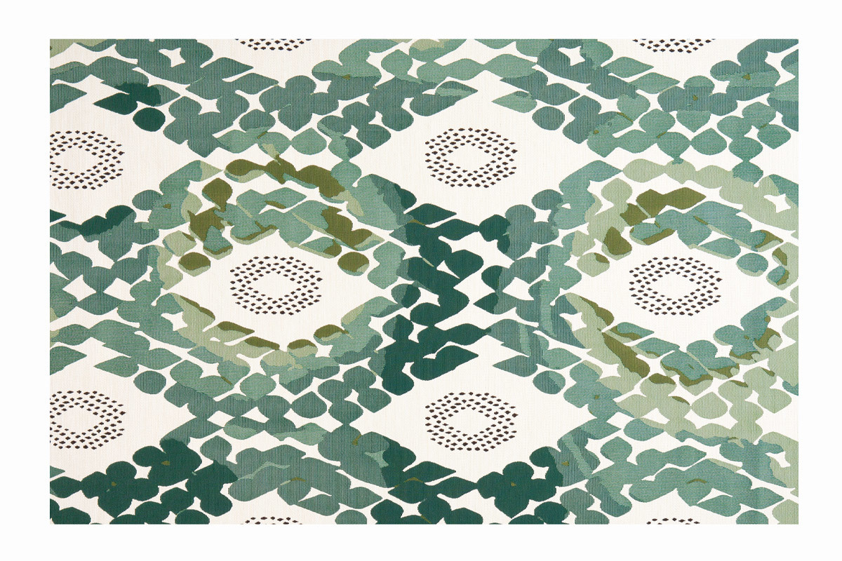 Tappeto verde smeraldo in polipropilene, misura 120x170 cm, modello PALMYRE