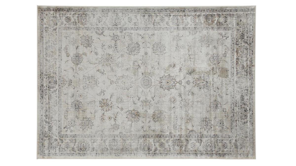 Tappeto vintage in viscosa con motivi grigio 160 x 230 cm RYAD