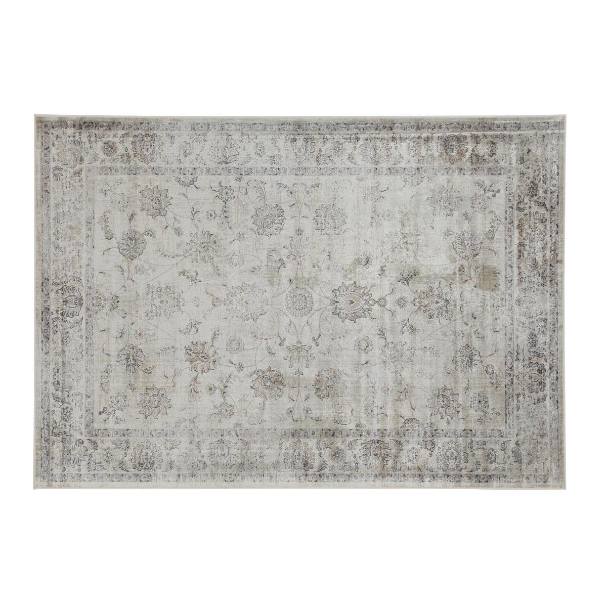 Tappeto vintage in viscosa con motivi grigio 160 x 230 cm RYAD