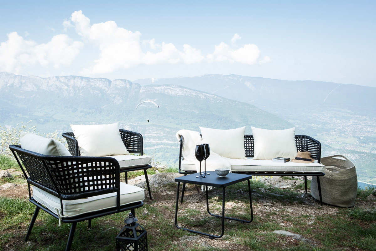 Tavola complementare in metallo Nero MONACO