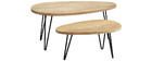 Tavolini a scomparsa in legno massello di mango e metallo (set di 2) VIBES