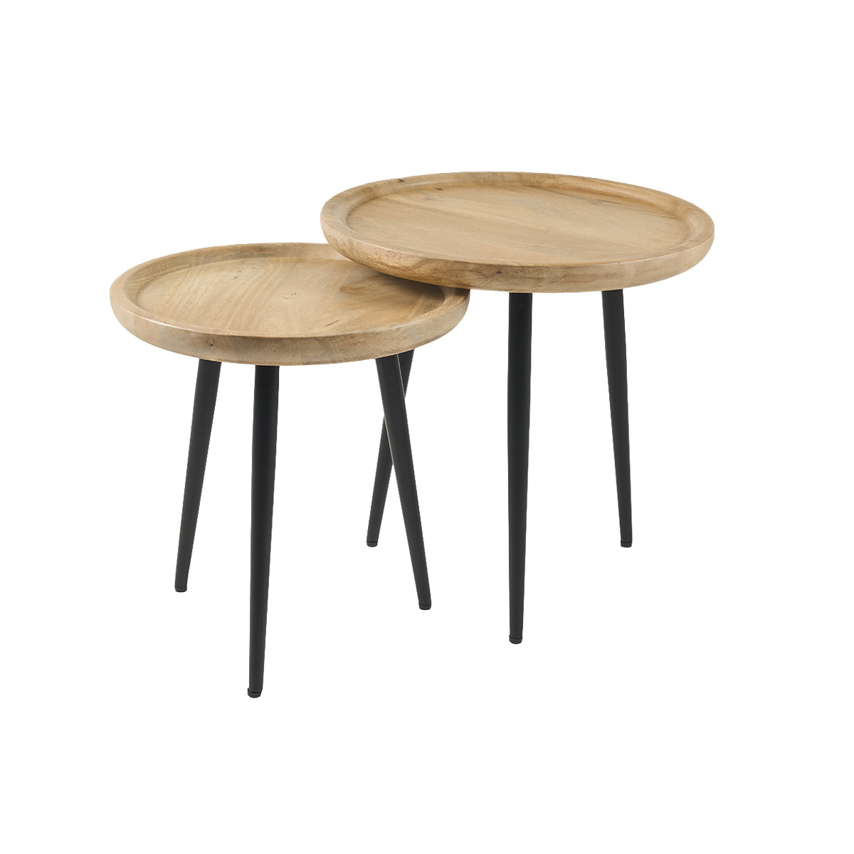 Tavolini bassi a scomparsa in mango e metallo PYTA