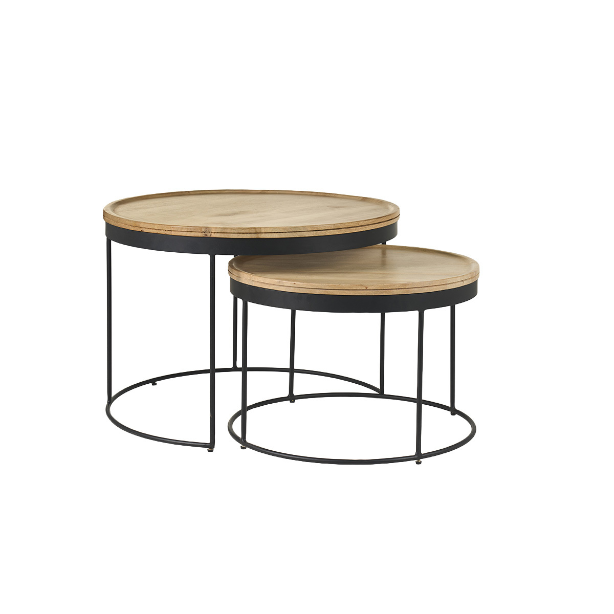 Tavolini bassi a scomparsa mango e metallo LEDGE