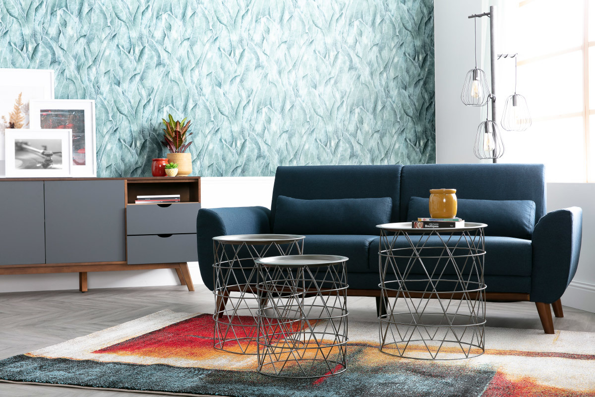 Tavolini bassi con piatto amovibile in acciaio nero (lotto di 3) TREKEN