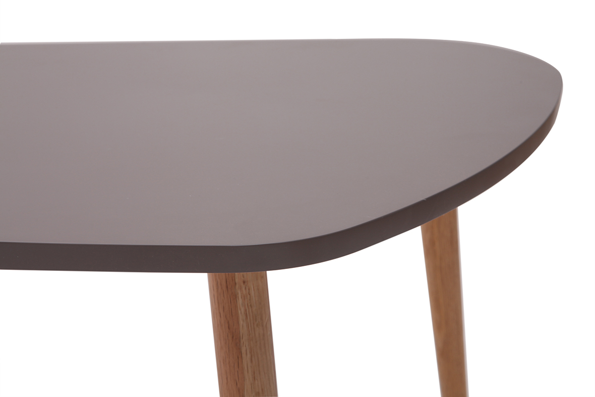 Tavolini bassi design grigi chiari e legno naturale ARTIK
