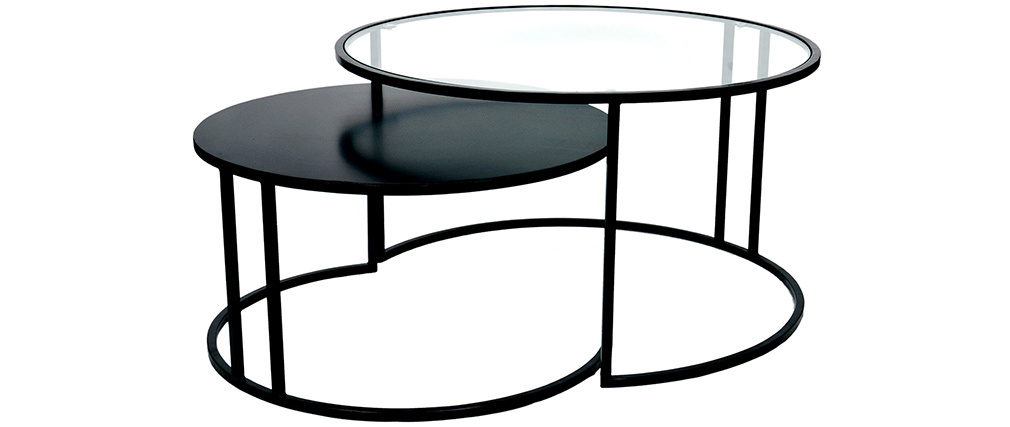 Tavolini bassi di design TAHL in vetro e metallo