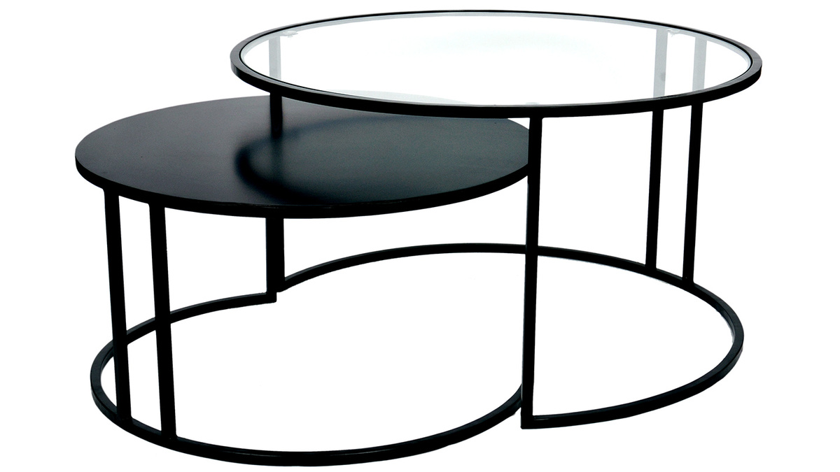 Tavolini bassi di design TAHL in vetro e metallo
