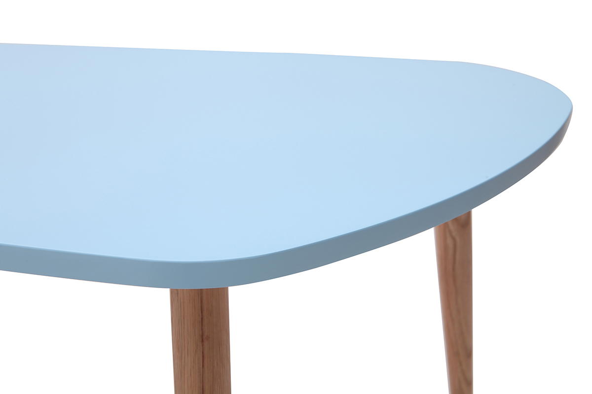 Tavolini bassi scandinavi blu laguna e legno chiaro ARTIK
