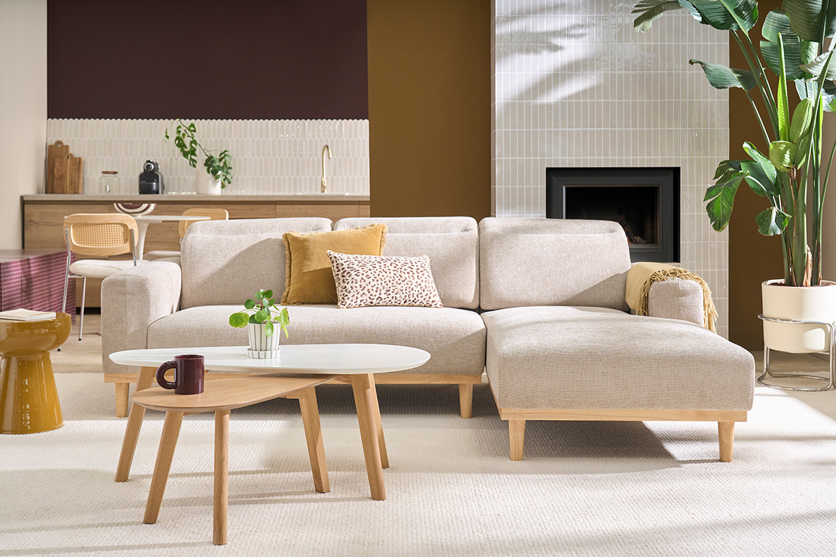 Tavolini bassi scandinavi quercia e bianco lotto di 2 ARTIK