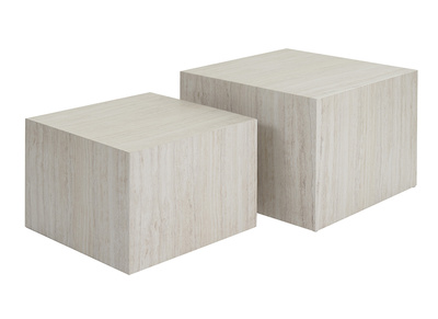 Tavolini da salotto estraibili design effetto travertino (set di 2) CALLA