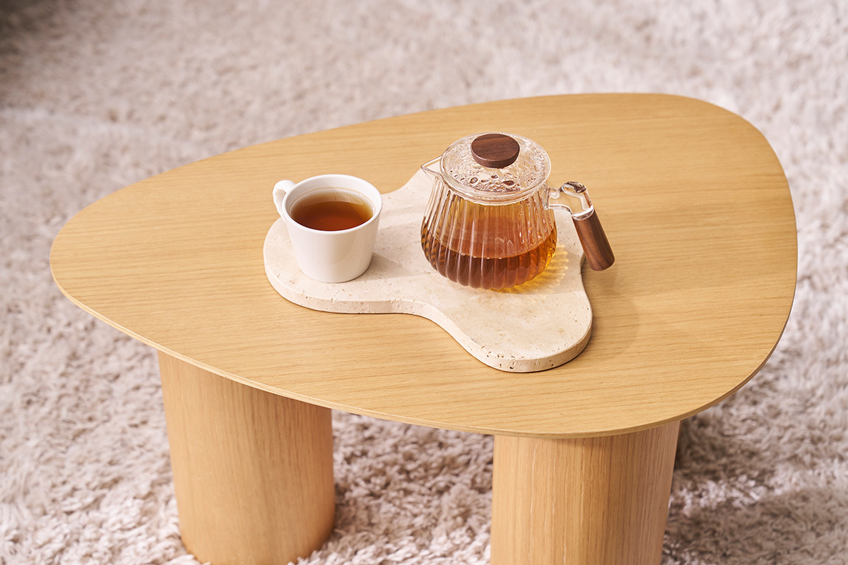 Tavolini da salotto estraibili design in legno chiaro (set di 2) FOLEEN