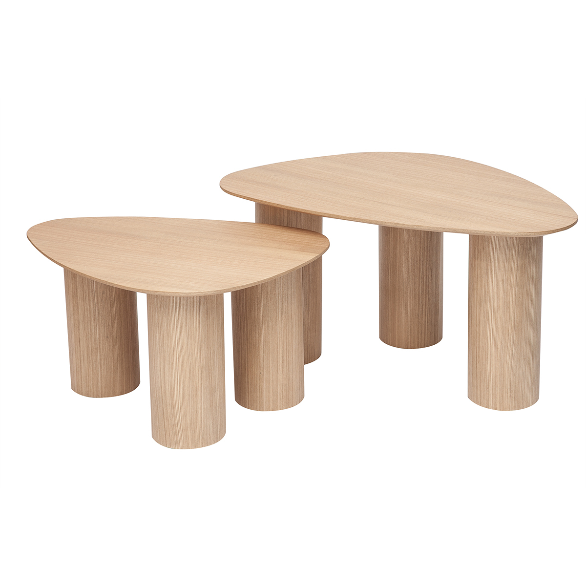 Tavolini da salotto estraibili design in legno chiaro (set di 2) FOLEEN