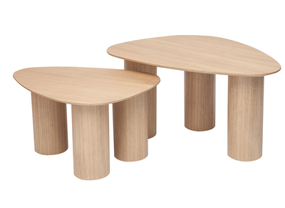 Tavolini da salotto estraibili design in legno chiaro (set di 2) FOLEEN
