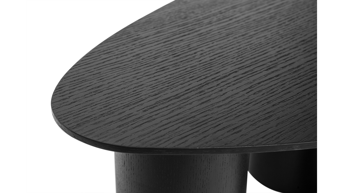 Tavolini da salotto estraibili design in legno nero (set di 2) FOLEEN